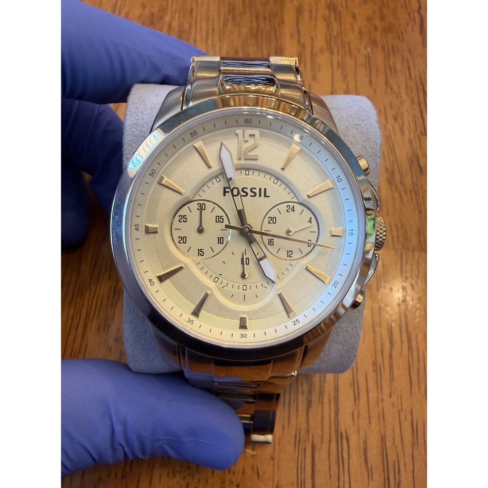 Fossil Grant Men's Chronograph Gold-Tone Stainless Watch FS4724 - NEW BATTERY